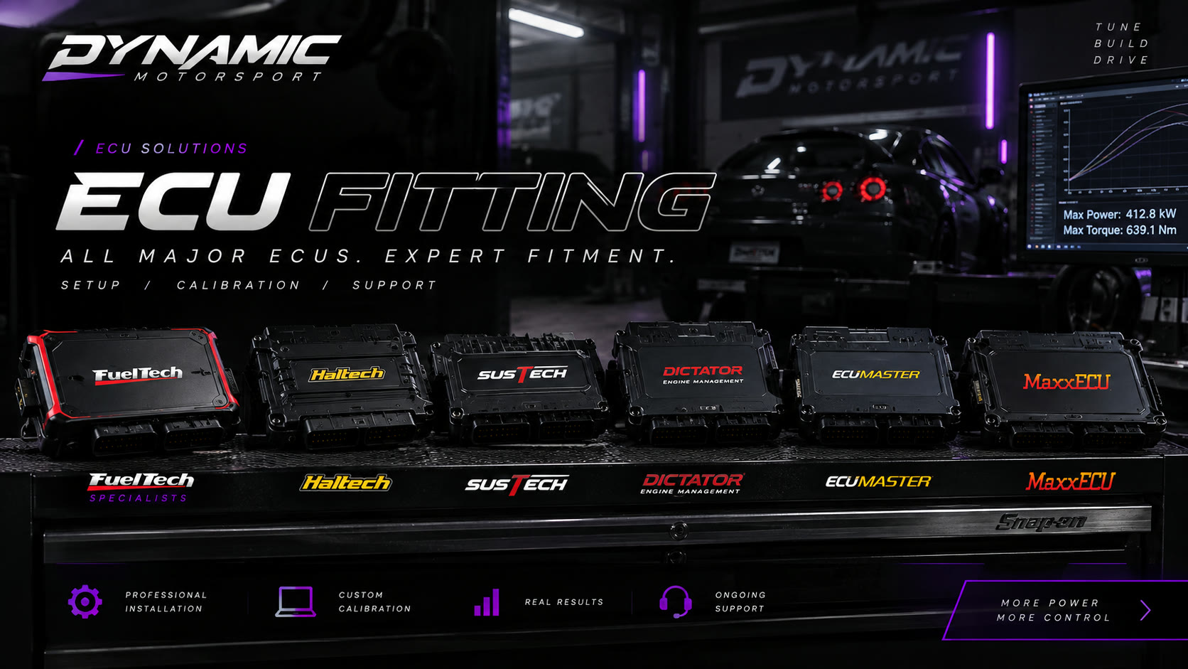 ECU Fitting — all major ECUs, expert fitment. FuelTech, Haltech, Sustech, Dictator, ECUMASTER and MaxxECU.